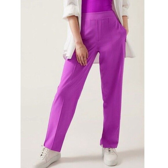 Athleta Brooklyn Heights Vienna Slim Pant Purple Pull On 882642 Womens Plus 26 - Picture 1 of 15